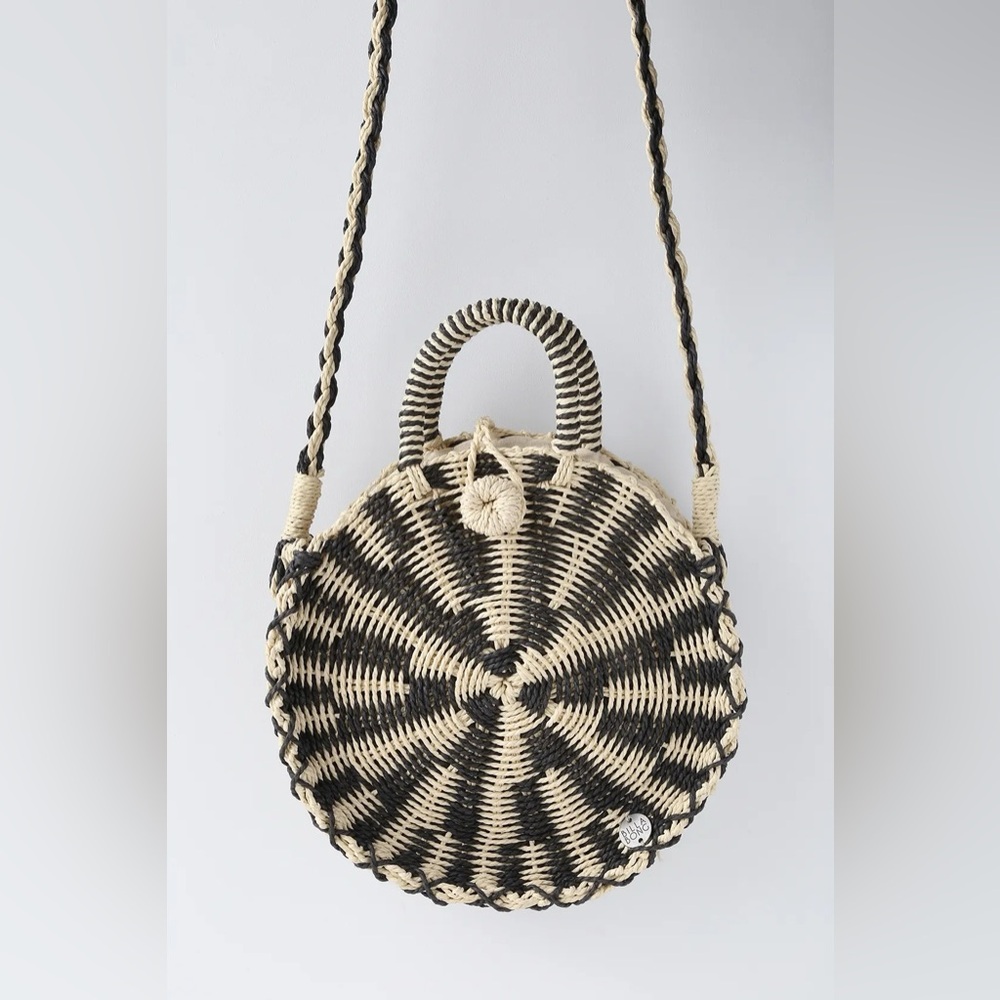 Billabong Cream and Black Crossbody Woven Bag